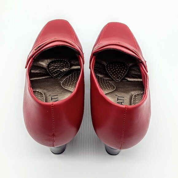 Rinnati Karen Red Stacked Heel Pumps - Size 5.5 - Picture 6 of 10